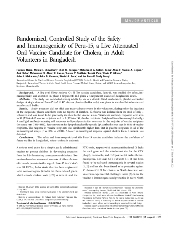 (PDF) Randomized, Controlled Study of the Safety and Immunogenicity of ...