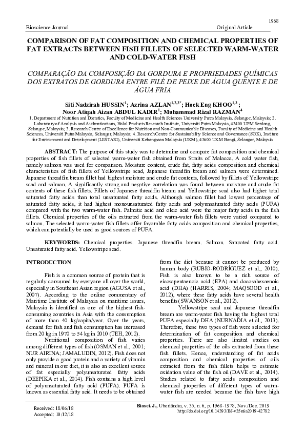 (PDF) Comparison of fat composition and chemical properties of fat ...