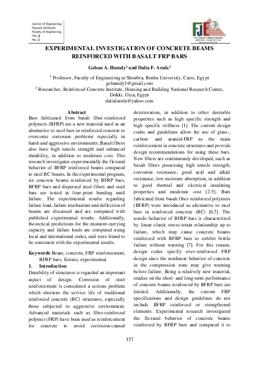 (PDF) Experimental Investigation of Concrete Beams Reinforced With ...
