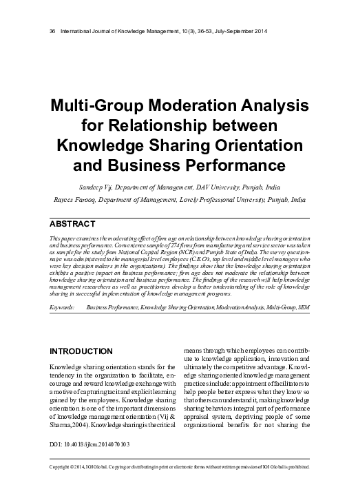 (PDF) MultiGroup Moderation Analysis for Relationship between