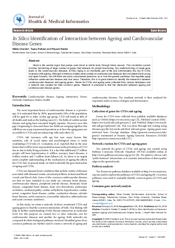 (PDF) In Silico Identification of Interaction between Ageing and ...