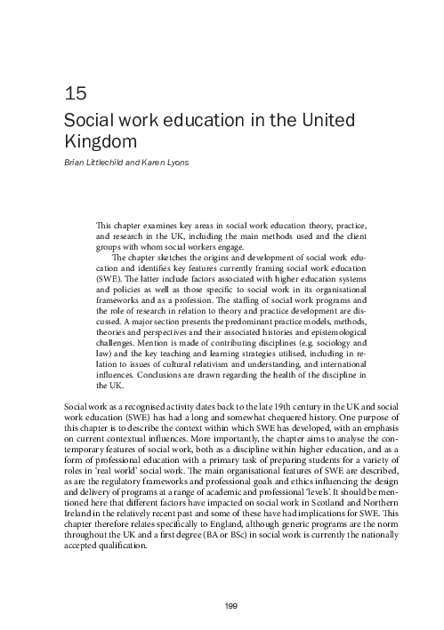 (PDF) Social work education in the United Kingdom
