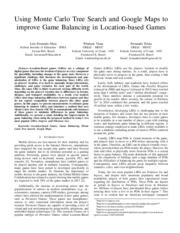 (PDF) Using Monte Carlo tree search and google maps to improve game