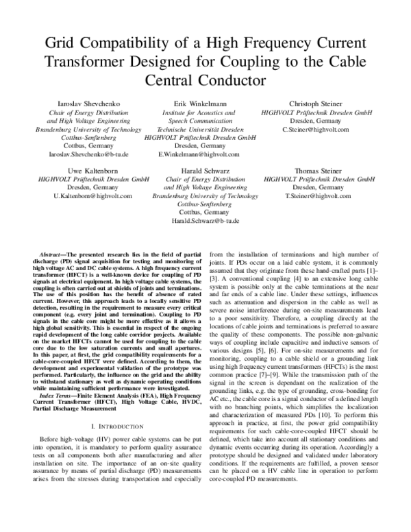 (PDF) Grid Compatibility of a High Frequency Current Transformer ...