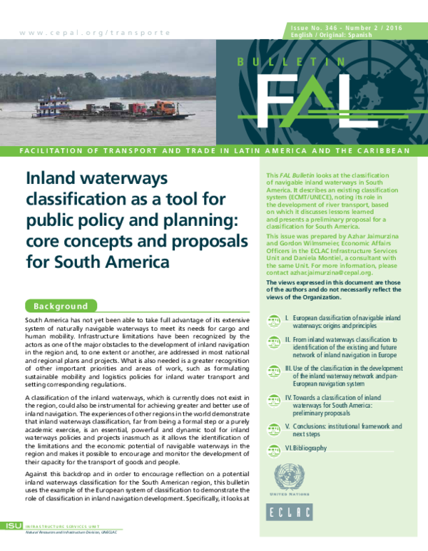(PDF) Inland waterways classification as a tool for public policy and ...