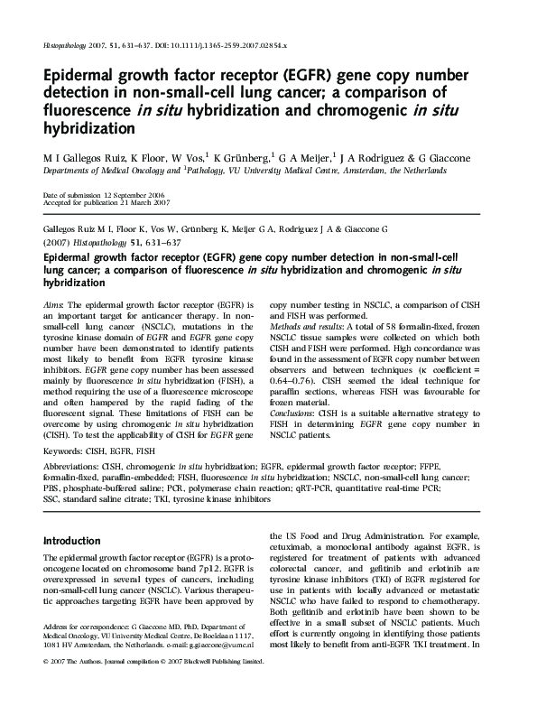 (PDF) Epidermal growth factor receptor (EGFR) gene copy number ...