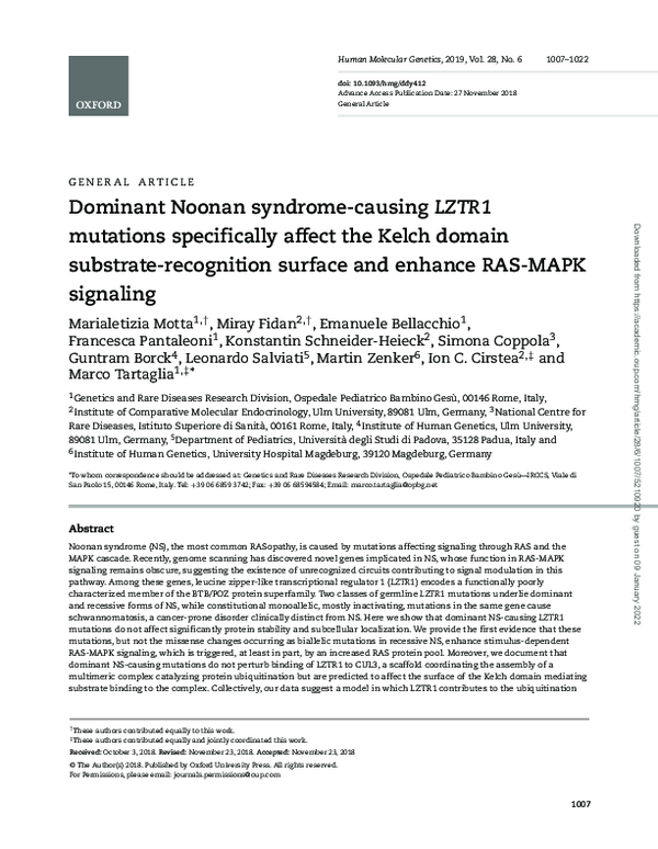 (PDF) Dominant Noonan syndromecausing LZTR1 mutations specifically