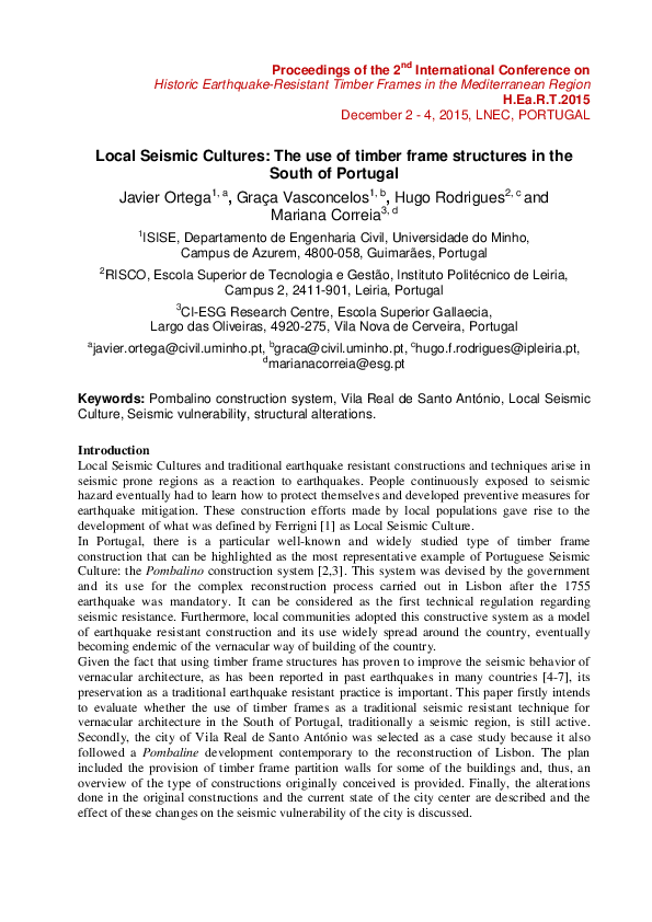 (PDF) Local Seismic Cultures: The Use of Timber Frame Structures in the ...