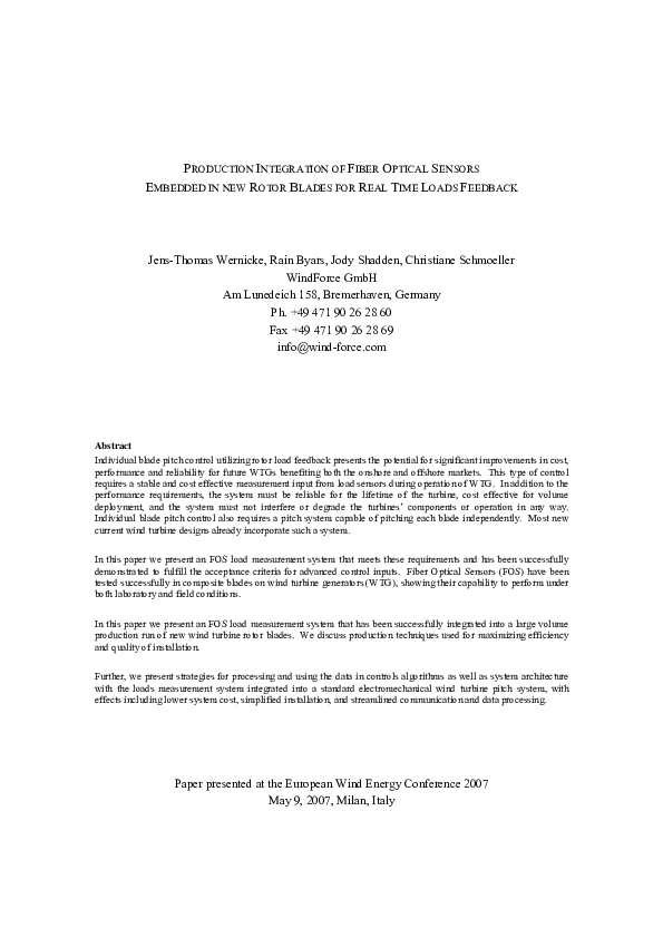 (PDF) Production integration of fiber optical sensors embedded in new ...