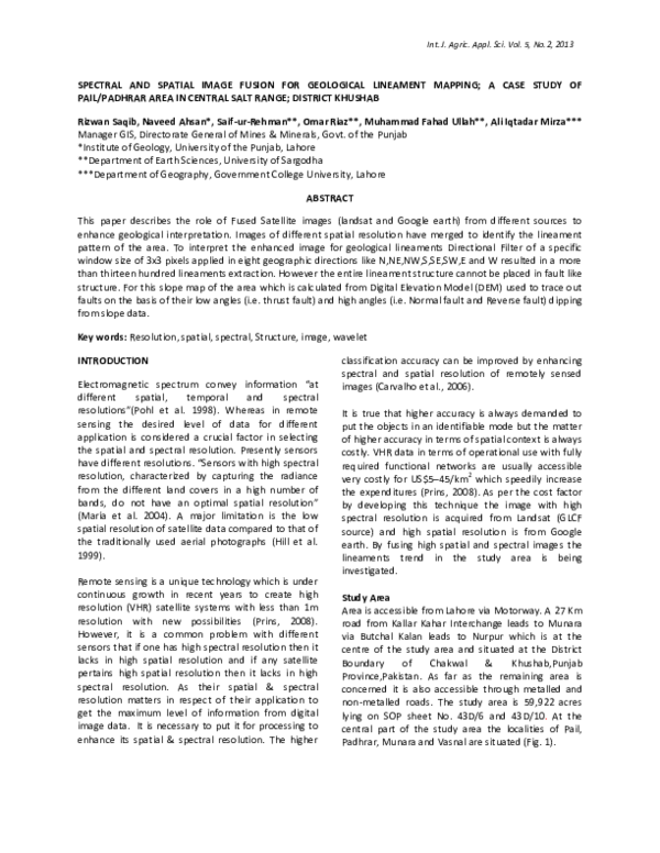 (PDF) Spectral and Spatial Image Fusion for Geological Lineament ...