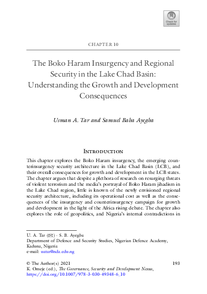 (PDF) The Boko Haram Insurgency and Regional Security in the Lake Chad ...