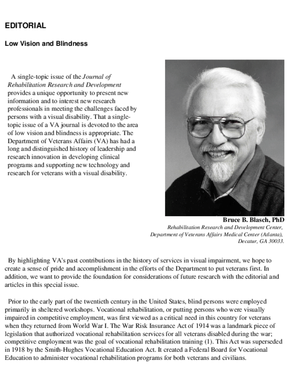 (PDF) Low vision and blindness