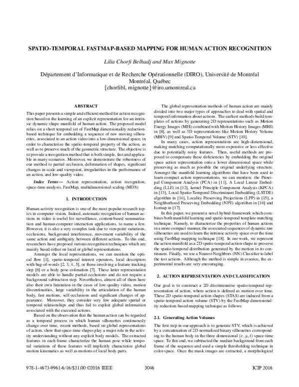 (PDF) Spatio-temporal fastmap-based mapping for human action recognition