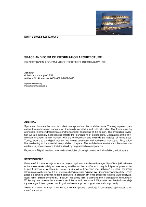 (PDF) Space and Form of Information Architecture Przestrzeń I Forma ...