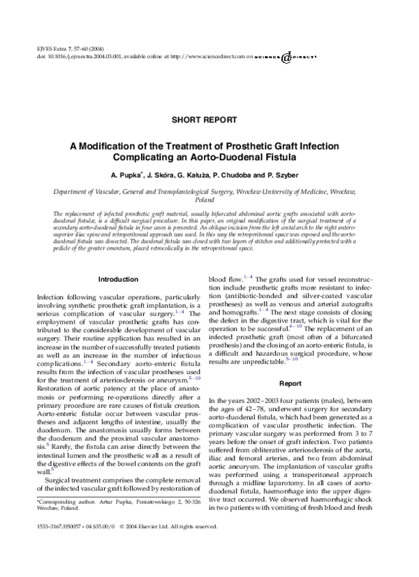 (PDF) A Modification of the Treatment of Prosthetic Graft Infection ...