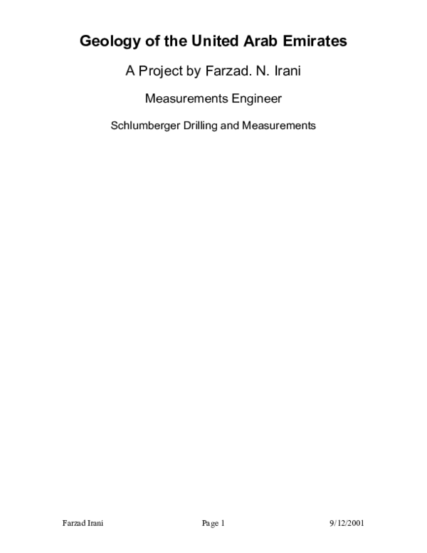 (PDF) Geology of the United Arab Emirates