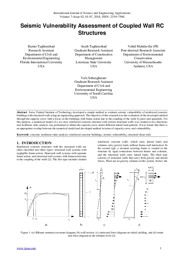 (PDF) Seismic Vulnerability Assessment of Coupled Wall RC Structures