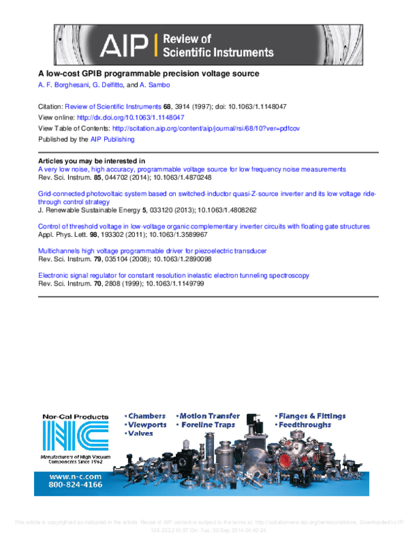 (PDF) A low-cost GPIB programmable precision voltage source