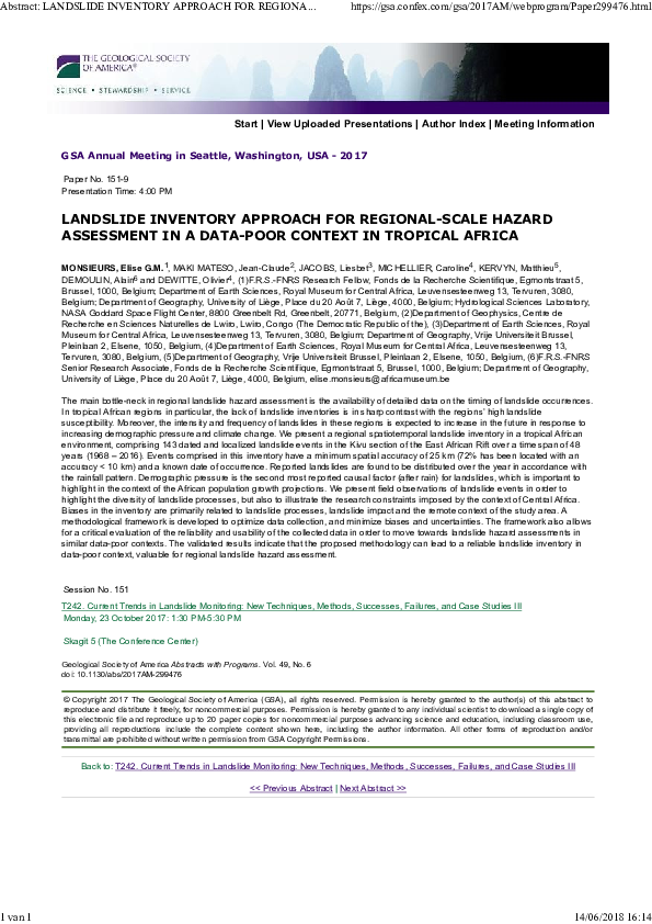 (PDF) Landslide Inventory Approach for Regional-Scale Hazard Assessment ...