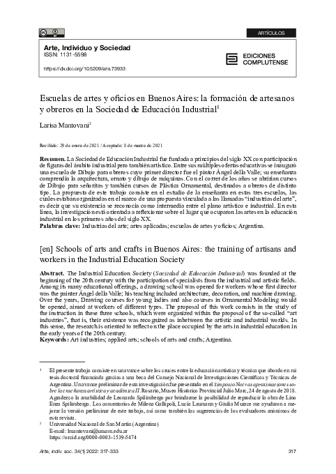 (PDF) Escuelas de artes y oficios en Buenos Aires: la formación de ...