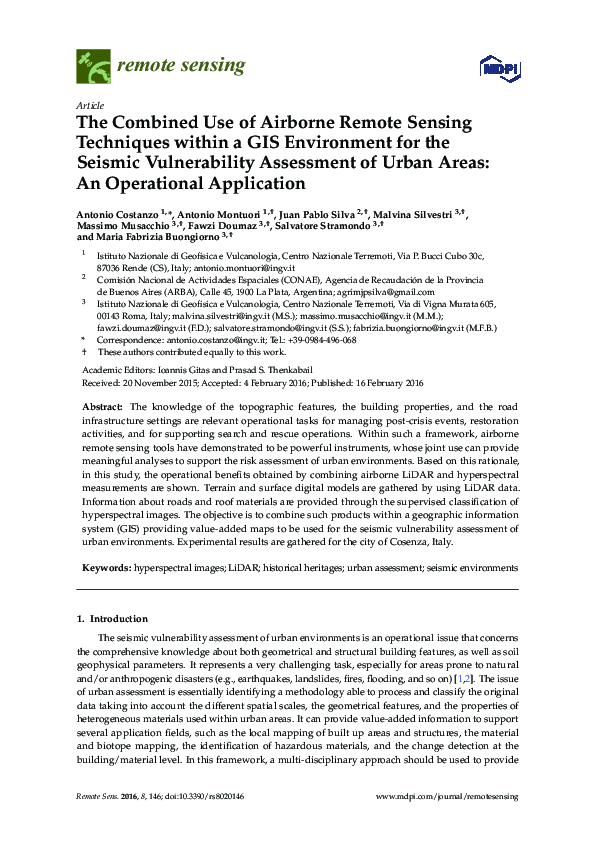 (PDF) The Combined Use of Airborne Remote Sensing Techniques within a ...