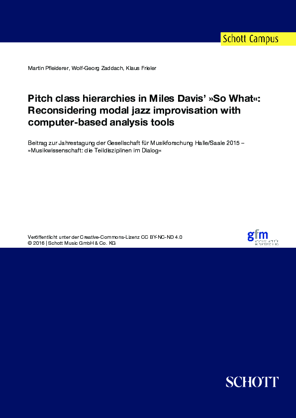 (PDF) Pitch class hierarchies in Miles Davis’ »So What«: Reconsidering ...