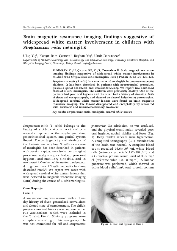 (PDF) Brain magnetic resonance imaging findings suggestive of ...