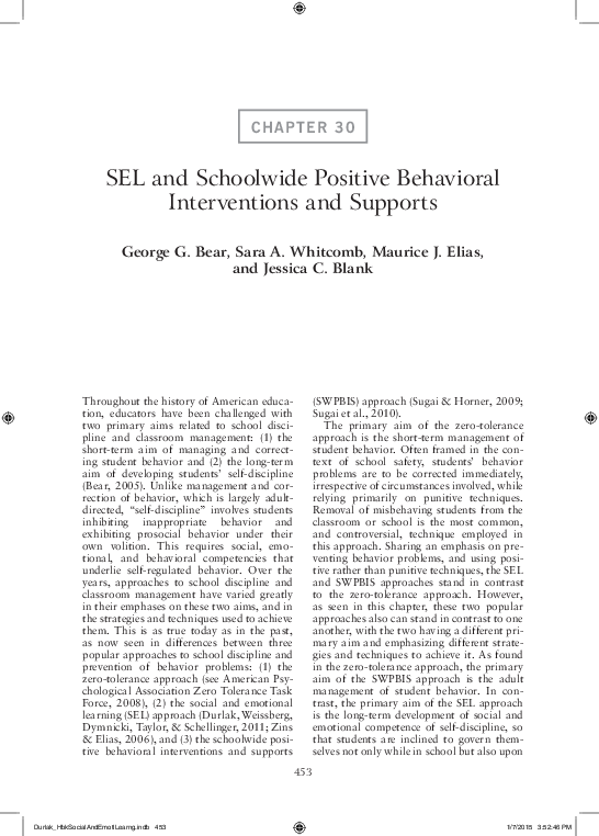 (PDF) ChaPter 30 SEL and Schoolwide Positive Behavioral Interventions ...