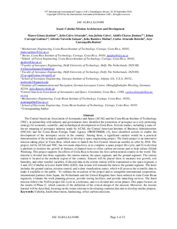 CubeSat Mission Architecture and Development