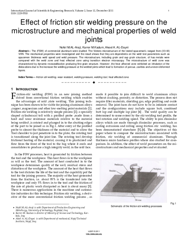 (PDF) Effect of friction stir welding pressure on the microstructure ...