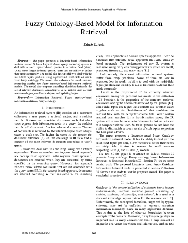 (PDF) Fuzzy Ontology-Based Model for Information Retrieval