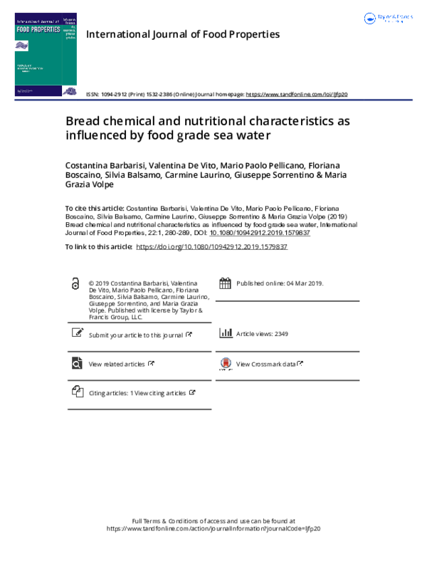 (PDF) Bread chemical and nutritional characteristics as influenced by ...