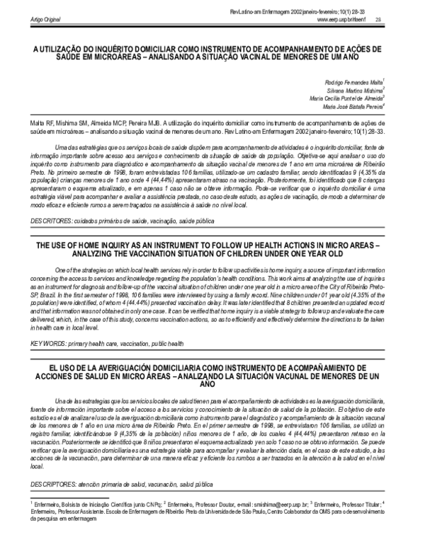 (PDF) A utilização do inquérito domiciliar como instrumento de ...
