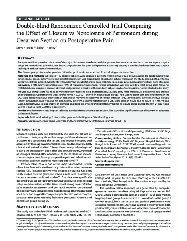 (PDF) Double-blind Randomized Controlled Trial Comparing the Effect of ...