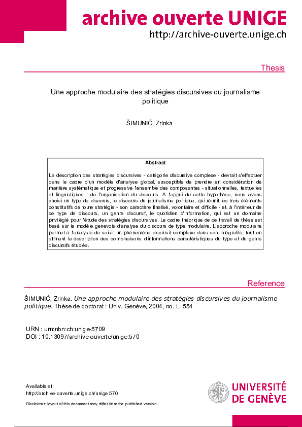 (PDF) Une approche modulaire des stratégies discursives du journalisme ...