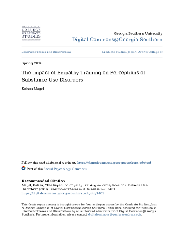 (PDF) The Impact of Empathy Training on Perceptions of Substance Use ...