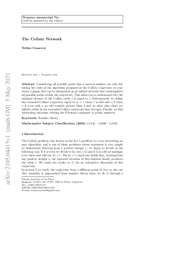 (PDF) The Collatz Network