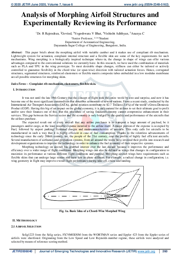 (PDF) Analysis of Morphing Airfoil Structures and Experimentally ...