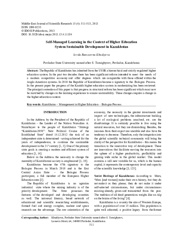 (PDF) Self-Managed Learning in the Context of Higher Education System ...