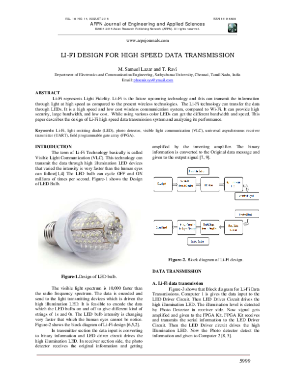(PDF) LI-Fi Design for High Speed Data Transmission