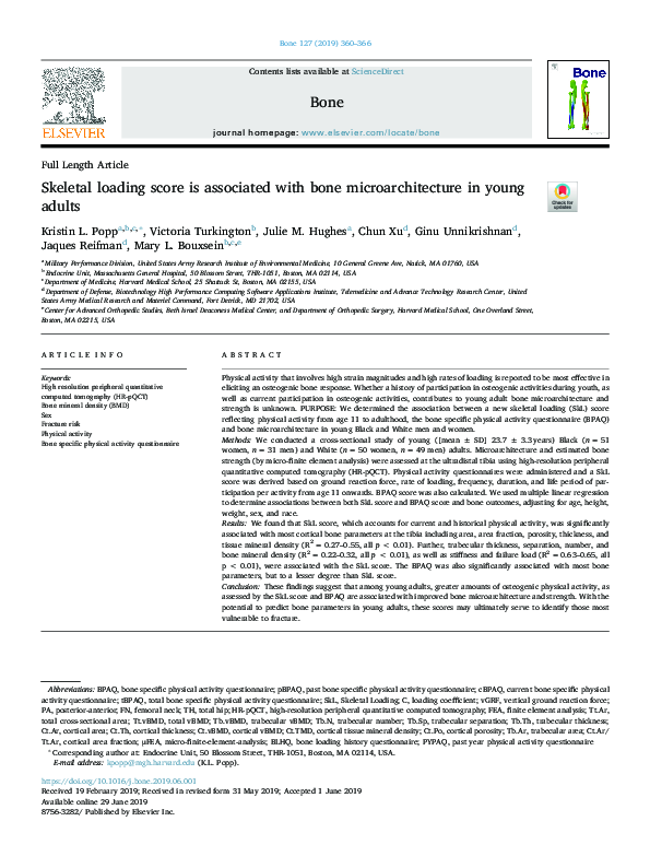 (PDF) Skeletal loading score is associated with bone microarchitecture ...