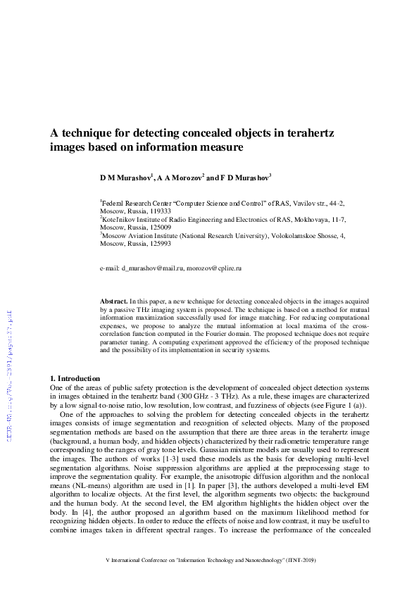 (PDF) A technique for detecting concealed objects in terahertz images ...