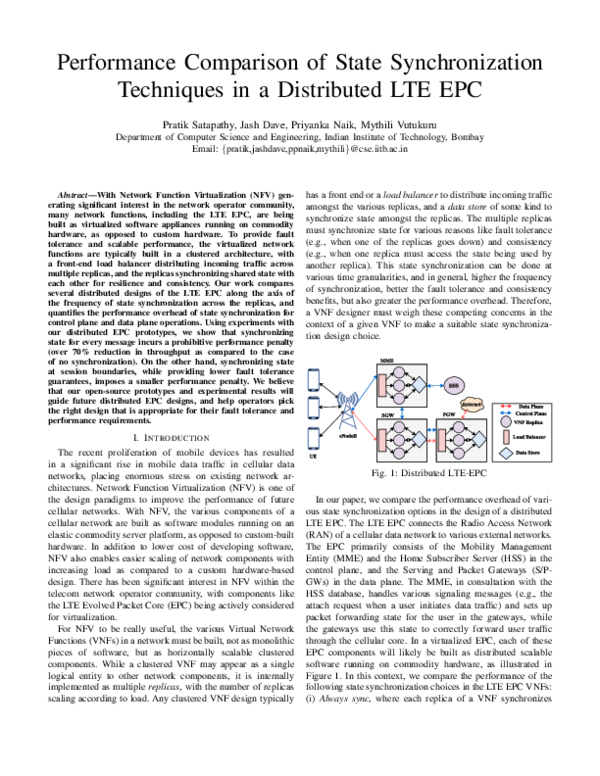 (PDF) Performance comparison of state synchronization techniques in a ...