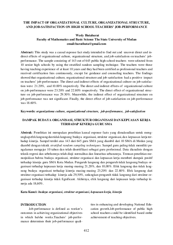 (PDF) The Impact of Organizational Culture, Organizational Structure