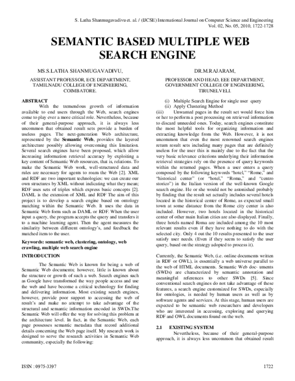 (PDF) Semantic Based Multiple Web Search Engine