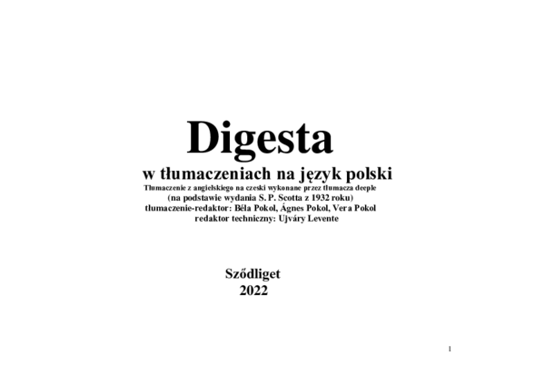 PDF Digesta w tłumaczeniach na język polski 