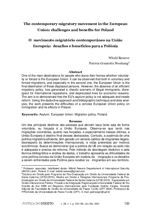 (PDF) The contemporary migratory movement in the European Union ...