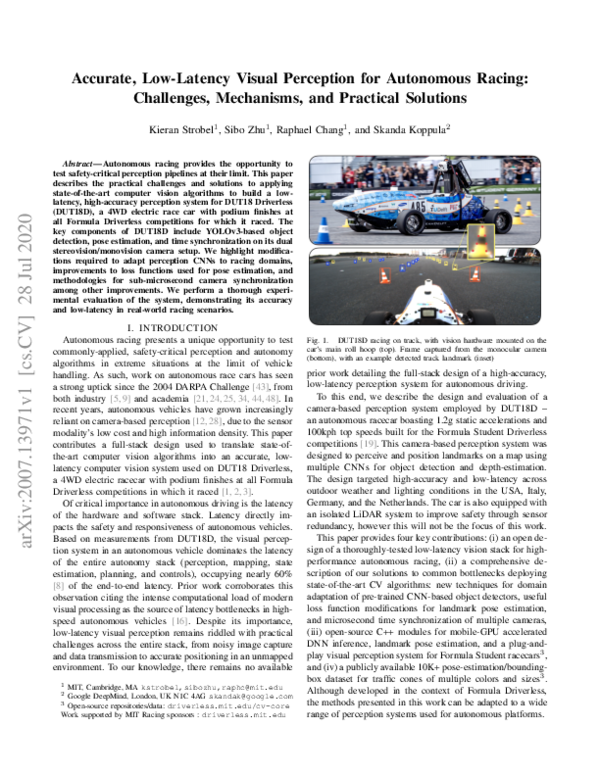 (PDF) Accurate, Low-Latency Visual Perception for Autonomous Racing ...