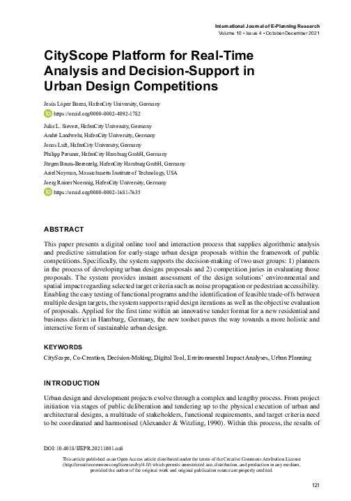 (PDF) CityScope Platform for Real-Time Analysis and Decision-Support in ...