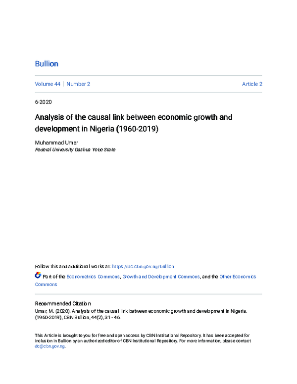 (PDF) Analysis of the causal link between economic growth and Analysis ...